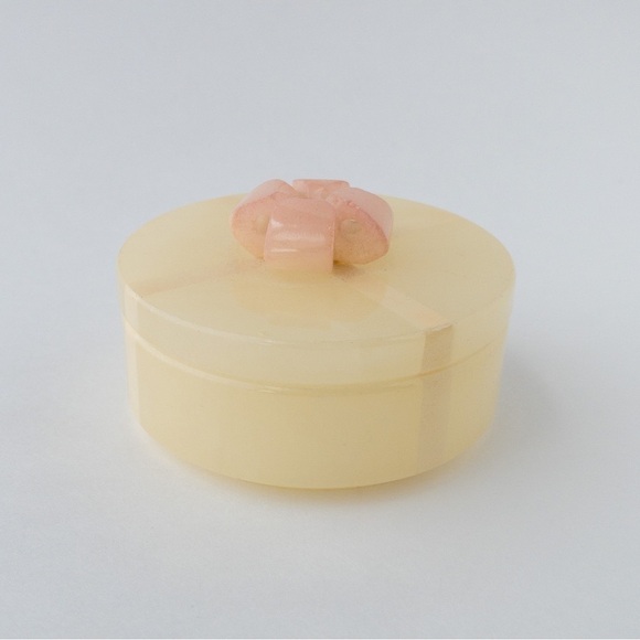 Natural Stone Jewelry Box Trinket Dish Jar with Lid Vintage - Picture 6 of 13